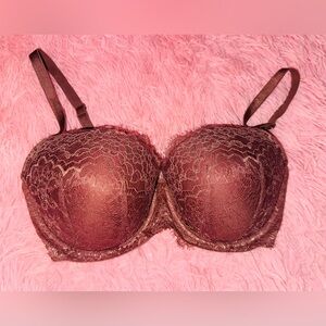 Victoria Secret Push Up Bra 34DDD Plunge Lace Underwire Convertible Very Sexy